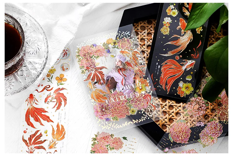 2 Sheets Chinese style Koi Flat Stickers aesthetic Journal notebook 8 H05c2cb19f9a04beb929b95075206391bn