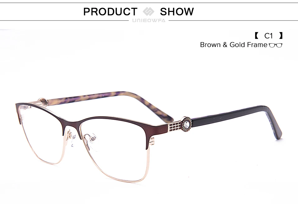 Очки с оправой по рецепту для женщин, прозрачные очки, оправа из нержавеющей стали, оптические очки для близорукости, Брендовые очки