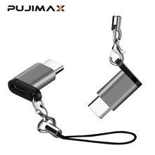 PUJIMAX Adapter Micro USB Zu Rollenmaschinenlinie Typc Legierung Fall Android Micro USB Stecker Zu Rollenmaschinenlinie Typc Für Huawei Für Xiaomi Mit Keychain adapter(China)