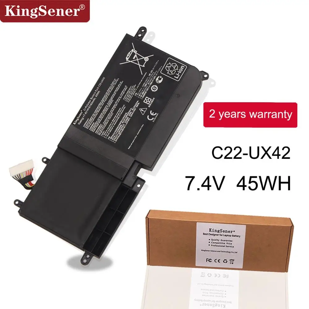 KingSener C22-UX42 Аккумулятор для ноутбука Asus Zenbook UX42 UX42A UX42VS UX42E3317VS-SL UX42E3517VS-SL UX42E3537VS-SL 7,4 V 6140 мА-ч