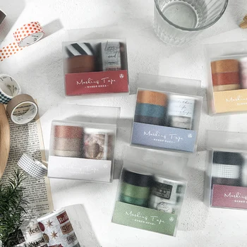 

5 Pcs/Set Cute Grid Washi Tape Set Decorative Adhesive Tape Kawaii Masking Tape For Kids DIY Scrapbooking Diary Photos Albums