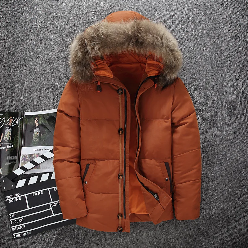 Новая зимняя мужская одежда, пуховик с воротником, толстые зимние пальто, сохраняющие тепло, модные
