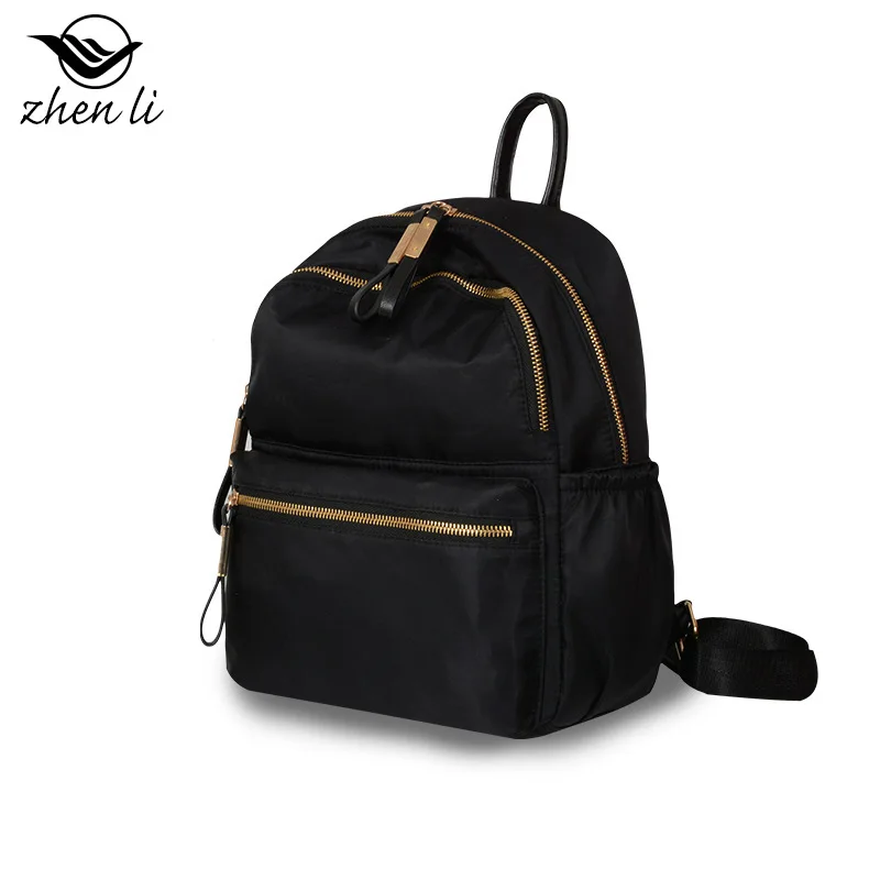

2019 New Style Nylon Solid Black Fashion Backpack Fashion & Sports Girl'S Motorcycle Bag Popular Travel Bag Wholesale