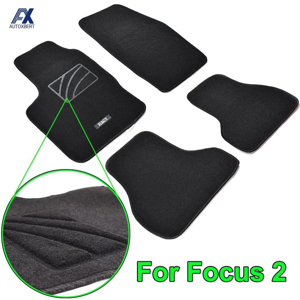 Коврики на пол автомобиля для Ford Focus 2 2004 2010 нейлоновый черный ковер с подкладкой