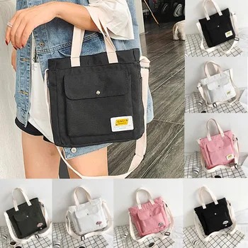 

Casual Large Capacity tote bag Fashion One Shoulder Slung Canvas Bag shopper Handbags foldable reusable Wild eco Bags hot sale
