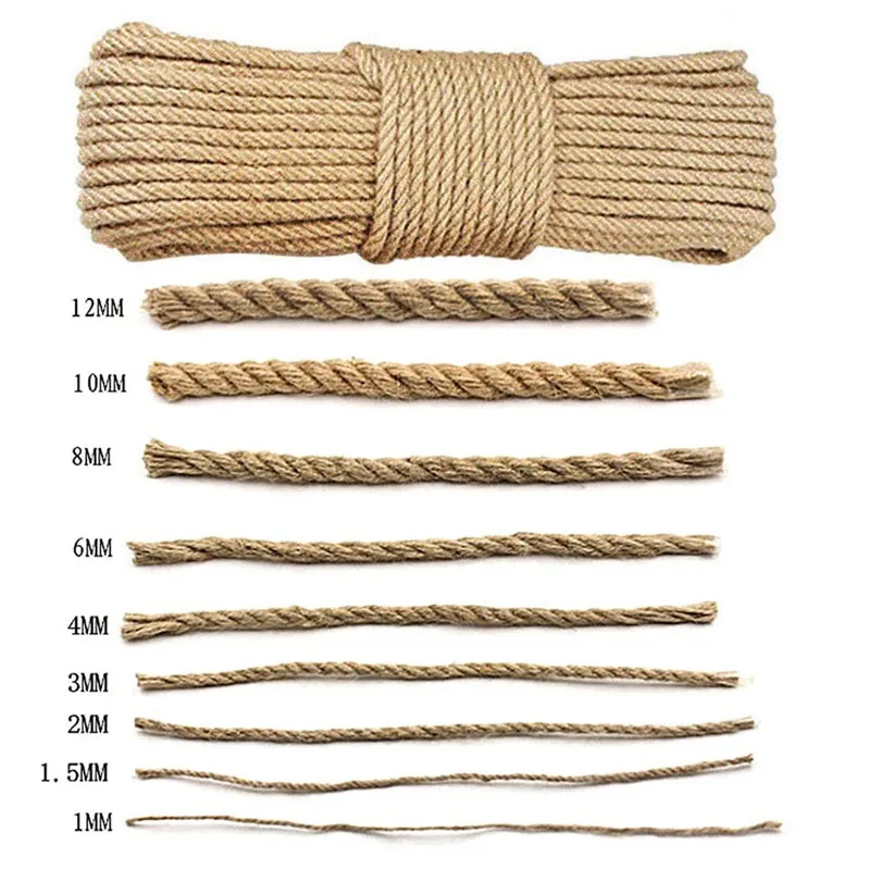 6Mm Jute Rope, 66 Feet Natural Heavy Duty Brown Twine for Crafts, Cat  Scratch Po
