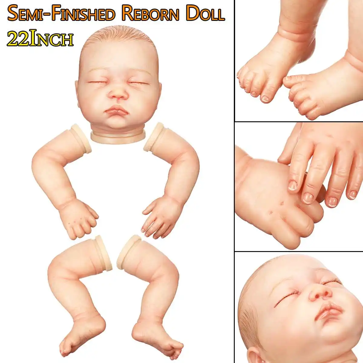 22 дюймов Reborn Baby Неокрашенная кукла наборы DIY реалистичные пустые Младенцы ручной работы куклы аксессуары детские игрушки