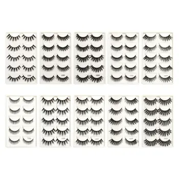 

5 Pairs Beauty Mink Eye Lashes Long Thick Soft Fake False Eyelashes Makeup Tool