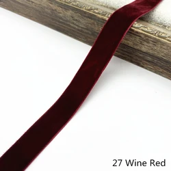 Velvet Ribbon for Wedding and Party Decorations - Gift Wrapping and DIY Hair Bowknot (27 Wine Red)