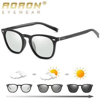 

AORON Polarized Photochromic Sunglasses Men/Women Fashion Classic Round Sun Glasses TR Frame Aluminum Leg UV protection Glasses