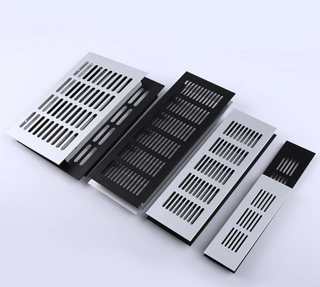 Ventilation Grills, Aluminum Alloy Breathable Mesh Black Cabinet Air Vent  Cover Shoe Cabinet Ventilation Exhaust Cooling Grid