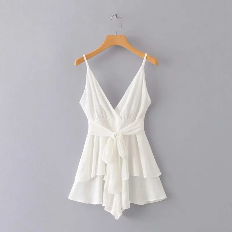 

Western Style 2019 Summer New Style Women's Dress Versatile Slimming Deep V-neck Backless Camisole Onesie Holiday Onesie