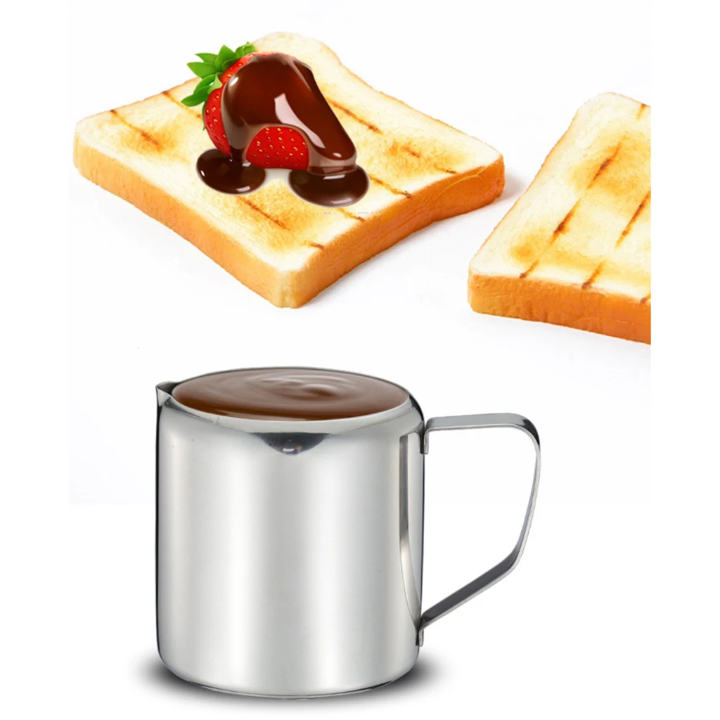 2-Pack of Milk Frothing Pitchers Stainless Steel Milk Pitcher 1oz & 2oz for Coffee Espresso Maker Milk  - Silver