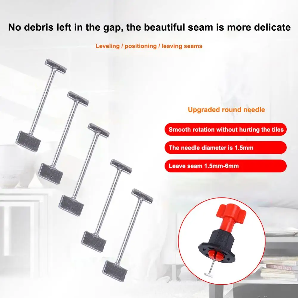 

100 Pcs Replacement Steel Needles for Flooring Wall Tile Leveling System Leveler Replaceable Pin Tiling Construction Tools 1.5m