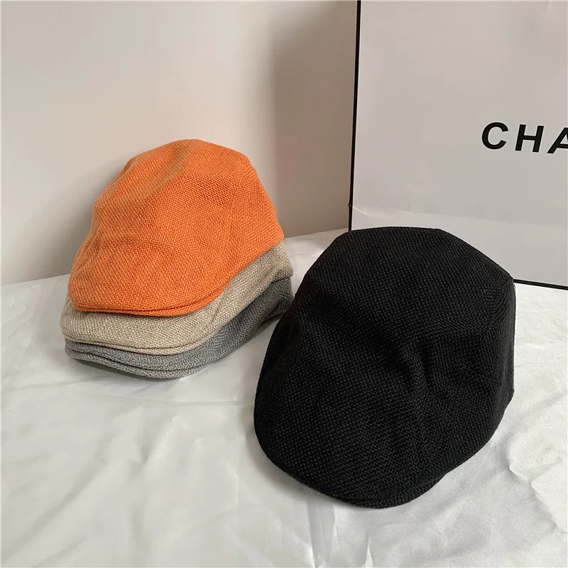 Корейская весенне-летняя шляпа, женский берет, модная шапка, тонкая шапка для художника, уличная женская шляпа, Женский хлопковый козырек