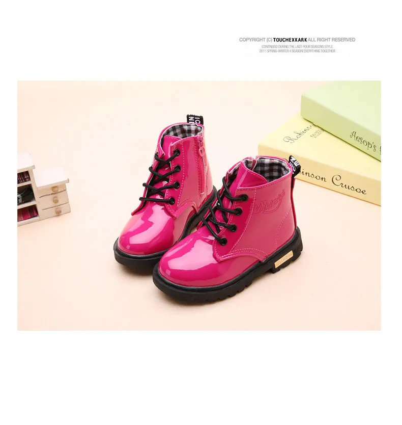 Kids Shoes girls Boys PU Leather Lace Up High Children Sneakers girl Baby Shoes Sport Autumn Winter Children Shoes