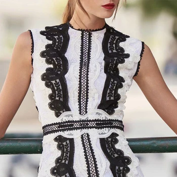 

Gedivoen Fashion Runway Summer Dress Women Sleeveless Embroidery Vintage A Line Dress Elegant Party Short Mini Dresses