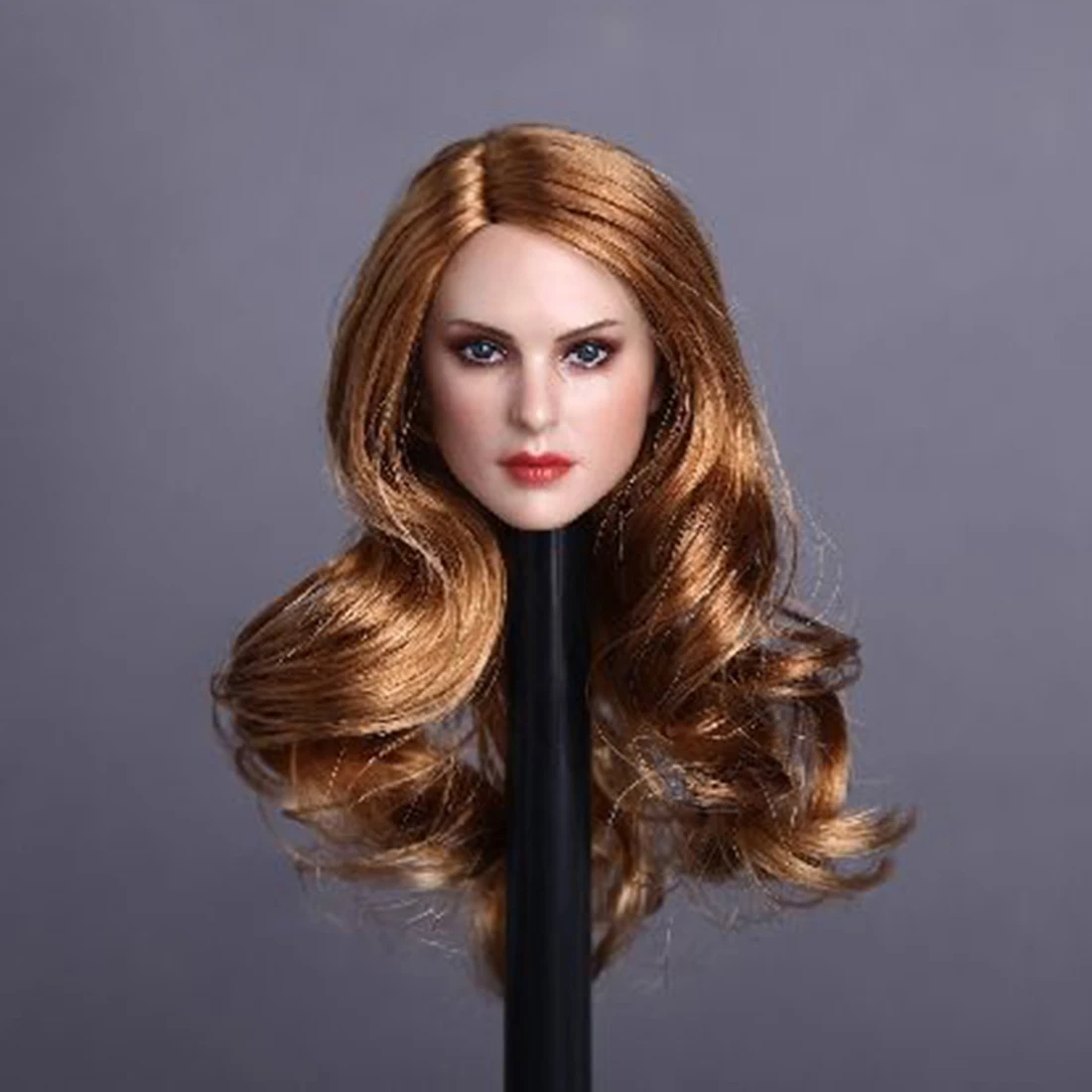 

1/6 European Female Head Sculpt With Long Short Curly Hair Model Educational Toy Gift For Children Adult-Dark Color/Yellow/Black