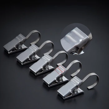 

20 pieces/set of stainless steel window shower curtain hook clip not curtain clip curtain ring home tool decoration accessories