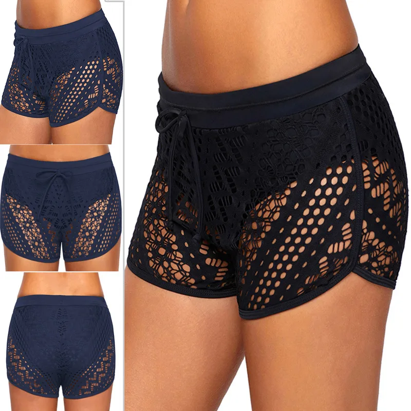 

Newly Women Hollow Out Lace Bathing Shorts Beachwear Briefs Swimsuit for Summer