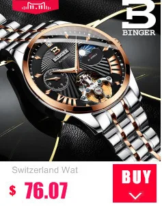 Швейцария BINGER часы для мужчин Роскошные Чайка автоматические Movemt часы мужской Tourbillon сапфир Аллигатор скрыть механические B80801-4