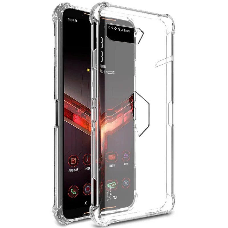 Imak ТПУ Матовый Мягкий силиконовый чехол для Asus ROG Phone 2 ZS660KL Чехол черный противоударный чехол для подушки безопасности ROG Phone2 - Цвет: Transparent