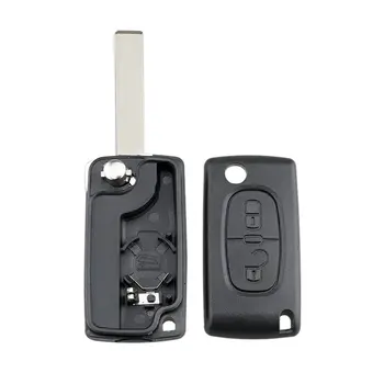 

Fits For Peugeot 2008 3008 5008 2 Button Remote Key Fob Shell Case Ce0523 Hu83 2 Button Slotted Housing