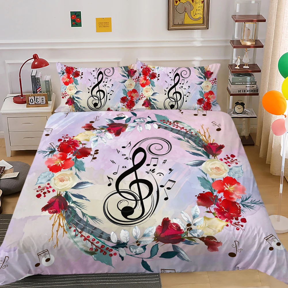 

3D Bedding Set King Size Music Series Design Fashionable Creative Bed Sets Queen Boys Girls Bedroom Decor Full Seasons