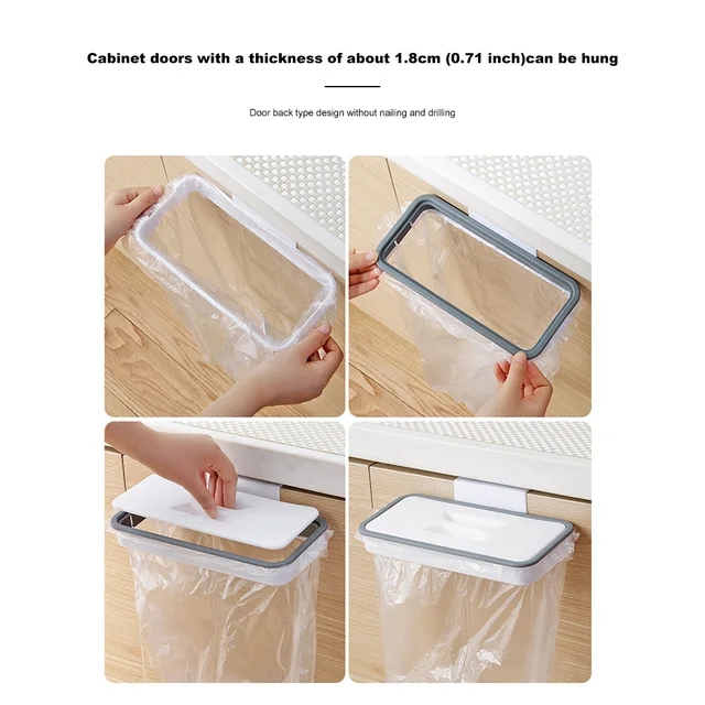 Portable Plastic Garbage Hanging Bag Kitchen Trash Storage Rack 2