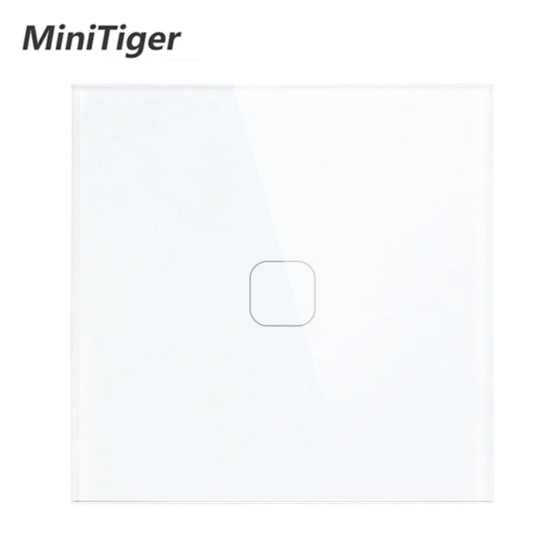 Minitiger сенсорный выключатель 1 комплект 1 способ, настенный светильник сенсорный экран переключатель, Кристалл Стекло переключатель панель, не может быть дистанционно управляемым