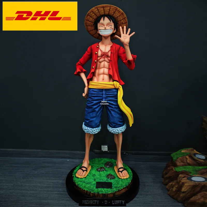 

69" One Piece Statue The Straw Hat Pirates Bust Monkey D. Luffy Full-Length Portrait Hat Boy GK Action Figure Toy BOX 174CM V338