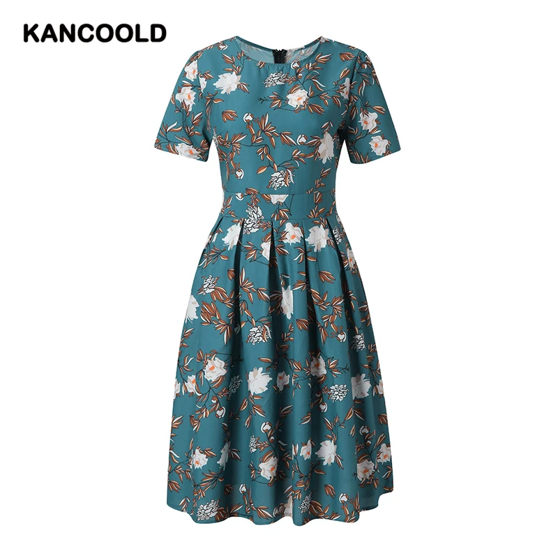 Женское богемное платье трапециевидной формы женское Повседневное с принтом