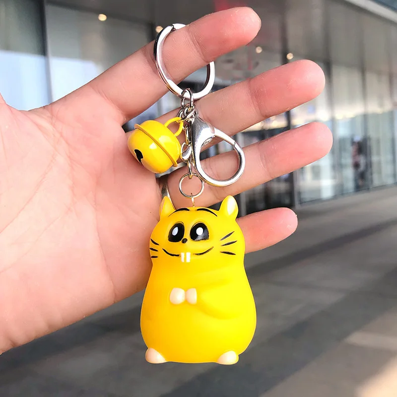 standing rat yellow Год мыши счастливой крысы брелок для женщин сжимает делая звук розыгрыш, хитрый стресс облегчение брелок подарок брелок талисманы - Цвет: standing rat yellow