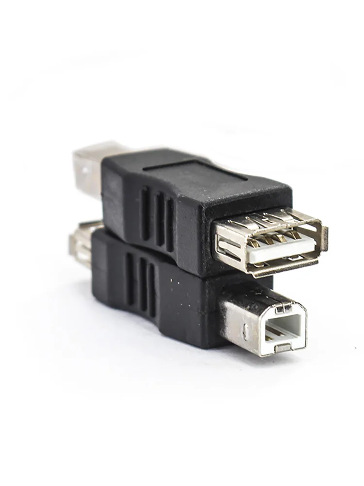 Переходник USB (гнездо) AF/BM (гнездо) на B (штекер), для ПК, телефона, компьютера, принтера, адаптер Mini Black USB 2,0