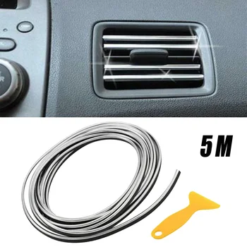 

Quality Filler Line Car Trim Strip Flexible Accessories Taillight 5M Interior Silver
