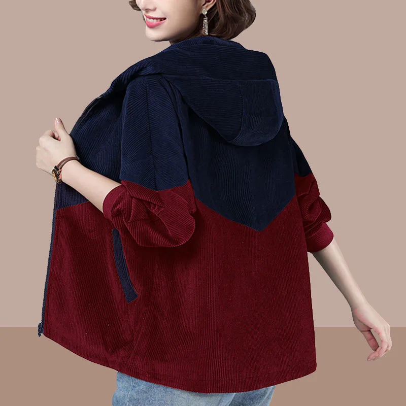 2021 Spring Autumn Coat Short Jacket Women Corduroy Loose New Ladies Jackets Large Size 4XL Outerwear Casual Outwear Tops