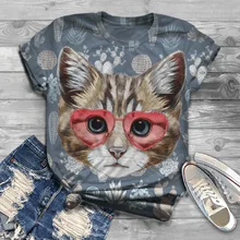 Cheap 2020 new casual short sleeve 3D cat print tshirt women clothes summer top harajuku korean style aesthetic o-neck woman tshirts Cheap 2020 new casual short sleeve 3D cat print tshirt women clothes summer top harajuku korean style aesthetic o-neck woman tshirts