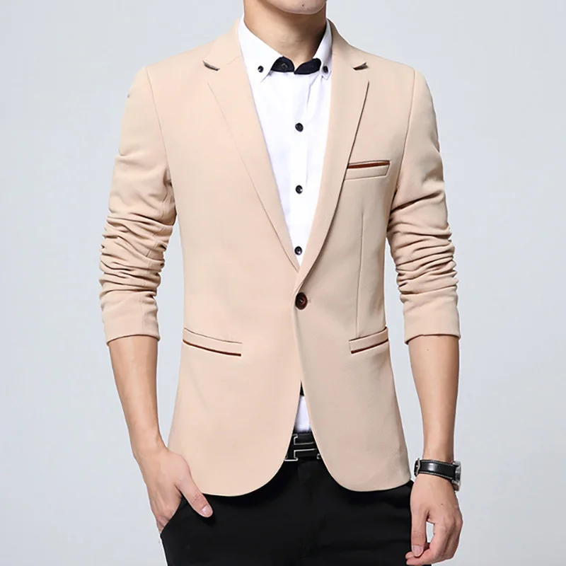 New Mens Blazer Jacket Luxury Men Clothing Single Button Smart Casual Male Coat Slim Fit Blazers Fashion Outwear Office Blazers New Mens Blazer Jacket Luxury Men Clothing Single Button Smart Casual Male Coat Slim Fit Blazers Fashion Outwear Office Blazers