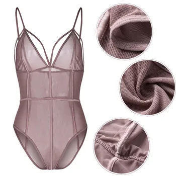 

New one-piece pajamas ladies comfortable sexy hot perspective lace gauze mesh stitching sexy tight pajamas explosion models 02*