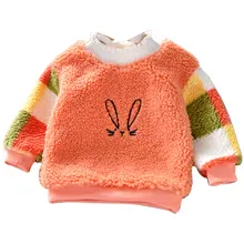 Новые зимние свитера для маленьких девочек, плюшевый Повседневный Детский свитер с длинными рукавами и рисунком в клетку