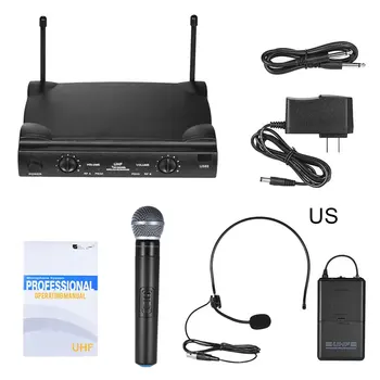 

Cheap U585A/B/C UHF Wireless Microphone Set 2 Waist-mounted Transmitters 2 Headset Microphone Home Practical Portable Set