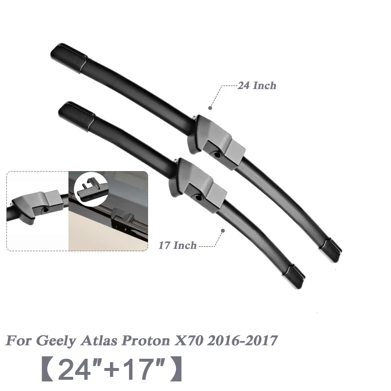 2" 26" Автомобиль Стайлинг U бескаркасные Bracketless резиновые лезвия очистителей лобового стекла автомобиля для Geely Emgrand EC7 GT Atlas Vision GX7 Coolray - Цвет: For Atlas 16-17
