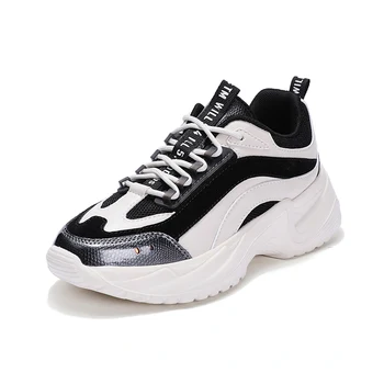 

Black Beige Sneakers Women Sport Shoes Female Running Athletic Zapatos De Mujer Hright Increased Female Flats Platform Sneakers