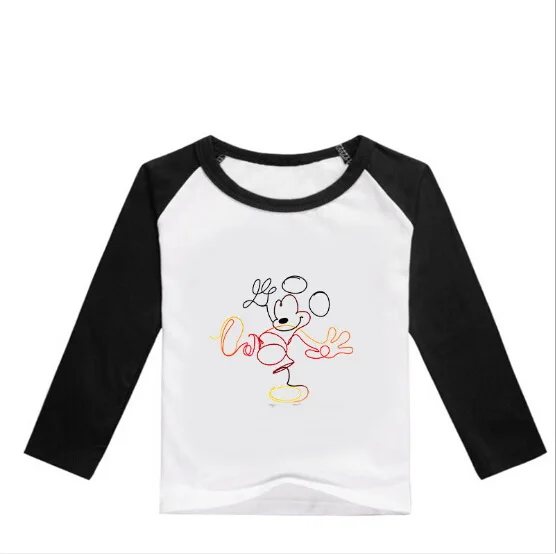 Novatx/От 2 до 13 лет; Новинка; весенне-осенняя футболка для детей; модные топы с длинными рукавами и рисунком для девочек; Одежда для мальчиков-подростков; одежда с круглым вырезом - Цвет: color at picture