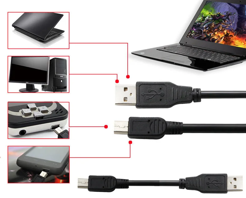 3 метра 2,0 Мини USB зарядное устройство кабель Шнур для sony PS3 контроллер Чистая медь VDX99
