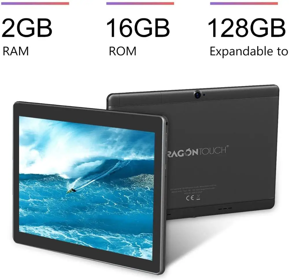 10-дюймовый планшет Dragon Touch K10 с четырёхъядерным процессором ОЗУ 2 Гб ПЗУ 16 Android 8 1 WiFi