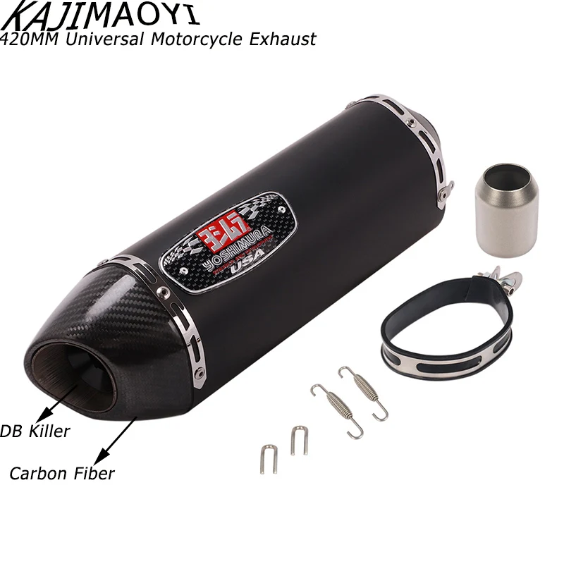 Универсальный мотоцикл Yoshimura выхлопная труба модифицированный Карбон глушитель дБ глушитель для ниндзя 400 GSXR600 K6 KTM R15 - Цвет: B