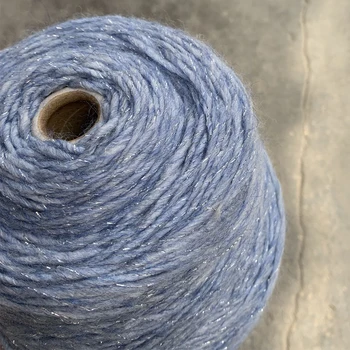 

High quality 500g import soft plush wool Gold silver silk Metallic Yarn for Knitting weave Organic Thick Crochet Thread X5173