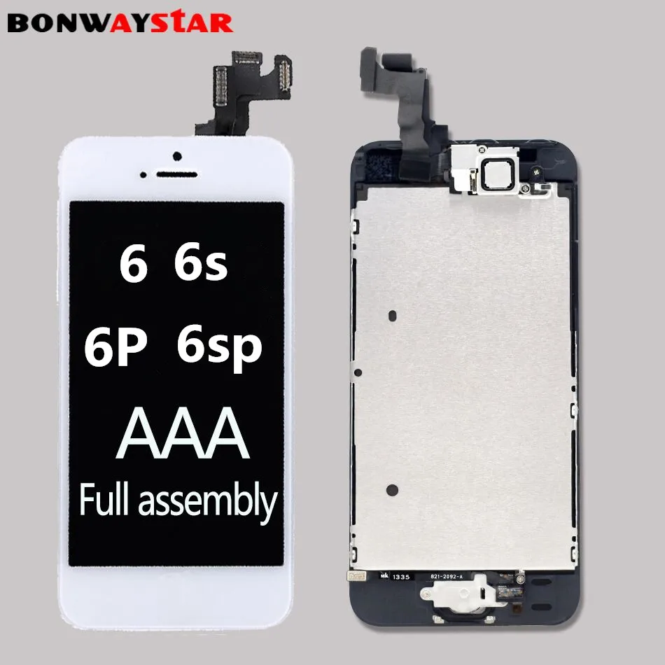 Скидка Для iPhone 6p 6 6s plus ЖК полный комплект сборка полный сенсорный для iPhone 5S ЖК экран Замена дисплей камера + кнопка home