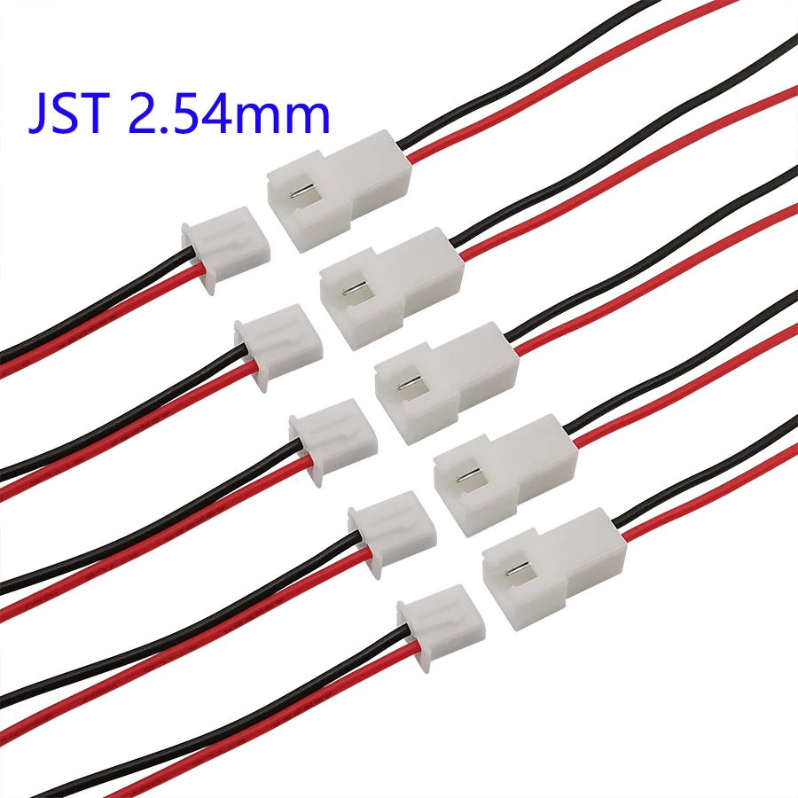 10/5/2 Pairs Small Mini JST 1.25mm PH2.0 XH2.54 2 Pin Male Female Plug Jack Connector Cable JST 1.25/2.0/2.54 2P Electronic Wire